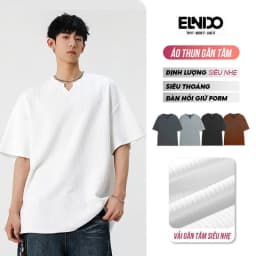 Thumbnail Áo thun gân nam ngắn tay unisex cổ V kiểu dáng trẻ trung năng động ELNIDO ED-02 1