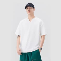 Thumbnail Áo thun gân nam ngắn tay unisex cổ V kiểu dáng trẻ trung năng động ELNIDO ED-02 3