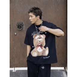 Thumbnail Áo Thun Gấu Mắc Cỡ 2 Màu - Brand TSUN chính hãng - Shy Teddy Tee - Unisex 3