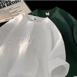 Thumbnail Áo Thun In Chữ Nổi SATURDAY NAD Unisex - Áo Phông Nam Nữ Tay Lỡ Form Rộng Chất Liệu Cotton Khô Thoáng Mát 3