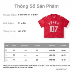 Thumbnail Áo thun jersey lưới cổ V NEWSEVEN Boxy Mesh T-shirt NAT.455 1