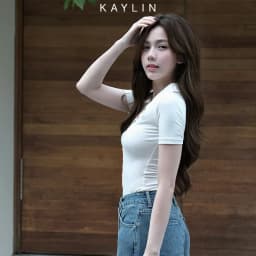 Thumbnail Áo thun KAYLIN cổ sơ mi phối nút chất vải thun cotton co giản phong cách thanh lịch - N2314 3