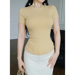 Thumbnail Áo thun KAYLIN form Basic chất vải thun cotton co giãn phong cách BST Hè 2025 - N2463 4