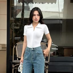 Thumbnail Áo thun KAYLIN form polo phối khóa kéo chất vải thun co giản phong cách thanh lịch thời trang - N2220 2