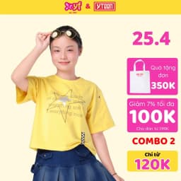 Thumbnail Áo Thun Kiểu Ngắn Tay 3 Màu Cho Bé Gái Từ 37-62 KG Từ 10-16 Tuổi  Vải Cotton Mềm Mát EAX016-4 1