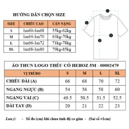 Thumbnail Áo thun logo thêu cổ Heboz 5M, áo thun nam chữ thêu cổ áo vải co giãn - 00002479 2