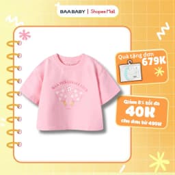 Thumbnail Áo thun lửng form rộng bé gái BAA BABY, áo croptop in họa tiết unicorn cho bé từ 1 tuổi - 10 tuổi -AT33N 1