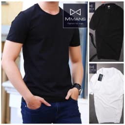 Thumbnail Áo thun nam basic MMANS không cổ dáng ôm body sợi tự nhiên siêu mát lạnh 2