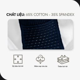 Thumbnail Áo Thun Nam By Cotton Cao Cấp Dệt Kim Cổ Tròn - Trắng Phối Túi Xanh Đen 3