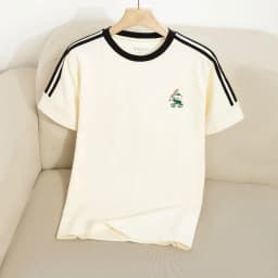 Thumbnail Áo thun nam cổ tròn Batsman, tay ngắn, vải cotton thoáng mát, thấm hút tốt, logo thêu, phối sọc tay 2