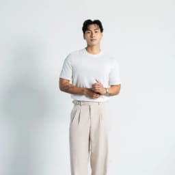 Thumbnail Áo thun nam cổ tròn form CASUAL FIT CS1210BC169 chất cotton thoáng mát, áo phông nam trơn công nghệ seamless đứng form 2
