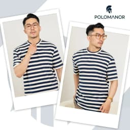 Thumbnail Áo thun nam cổ tròn kẻ sọc TSHIRT TOBY, BST TỪ NHÀ RA PHỐ, vải Cotton cvc, đứng form POLOMANOR 3