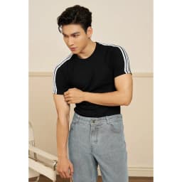 Thumbnail Áo Thun Nam Cổ Tròn Raglan Phối Ba Sọc Form Body Cotton Thun Tăm Gân Thương Hiệu MrTwins® 1