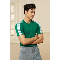 Thumbnail Áo Thun Nam Cổ Tròn Raglan Phối Ba Sọc Form Body Cotton Thun Tăm Gân Thương Hiệu MrTwins® 2