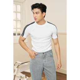 Thumbnail Áo Thun Nam Cổ Tròn Raglan Phối Ba Sọc Form Body Cotton Thun Tăm Gân Thương Hiệu MrTwins® 3