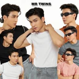 Thumbnail Áo Thun Nam Cổ Tròn Tay Ngắn Cotton Gân Form Body Thương HIệu MrTwins® 1