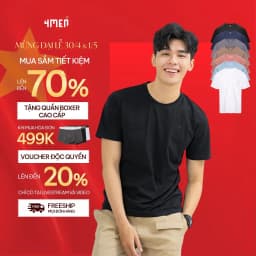 Thumbnail Áo thun nam cổ tròn trơn 4MEN AT161 form slimfit đẹp ôm body, vải cotton cao cấp co giãn 4 chiều thấm mồ hôi, giá rẻ 1