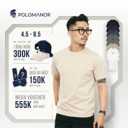 Thumbnail Áo thun nam cổ tròn TSHIRT BASIC, BST Social Circle vải cotton cao cấp thoải mái - POLOMANOR 1