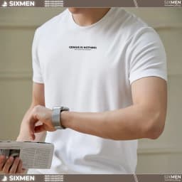 Thumbnail Áo thun nam cotton SIXMEN cổ tròn TSHIRT GENIUS IS NOTHING  tay ngắn, vải cotton cao cấp, thoáng mát, thanh lịch 1