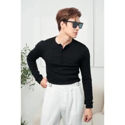 Thumbnail Áo Thun Nam Dài Tay Cổ Tròn Xẻ Trụ Vải Thun Tăm Gân Cao Cấp Form Body Thương Hiệu Mr Twins 3