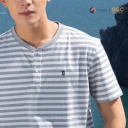 Thumbnail Áo thun nam DGCs thiết kế cổ tàu ngắn tay dáng suông, họa tiết kẻ năng động trẻ trung SATBB03M 1