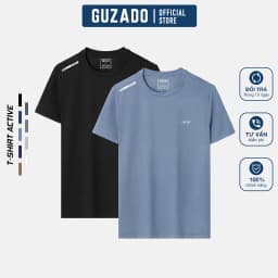 Thumbnail Áo Thun Nam GUZADO Chất Vải Coolmax Dày Dặn Co Giãn Thoải Mái, Thể Thao Thấm Hút Tốt, Basic GTS06 1