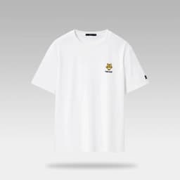 Thumbnail Áo thun nam HLA màu trắng tay ngắn in Tiger Jump vải cotton lạnh mềm mại, thoáng mát 1