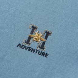 Thumbnail Áo thun nam HLA ngắn tay xanh đậm logo nổi Adventure, công nghệ Mercerization chất vải mềm mại, thoáng mát 4