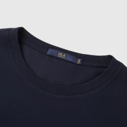 Thumbnail Áo thun nam HLA ngắn tay xanh navy logo in hoạt hình Cotton Cool Embroidery Printed T-shirt 3