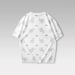 Thumbnail Áo thun nam HLA tay ngắn màu trắng/xám hoạ tiết gấu Cute bear chất liệu thoáng mát, co giãn tốt 2