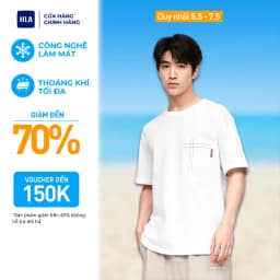 Thumbnail Áo thun nam HLA tay ngắn phối túi kẻ, chất liệu 100% cotton thấm hút mồ hôi màu trắng/xám/đen 1
