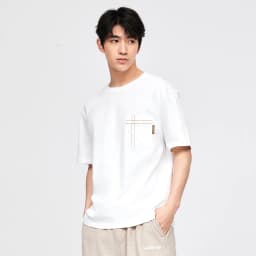 Thumbnail Áo thun nam HLA tay ngắn phối túi kẻ, chất liệu 100% cotton thấm hút mồ hôi màu trắng/xám/đen 2