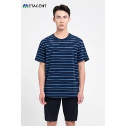 Thumbnail Áo thun nam kẻ ngang dáng oversize Metagent MS 57E3660 4