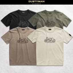 Thumbnail Áo Thun Nam Motorcycle Dustyman, Vải 100% Cotton Cao Cấp,Hình In Cổ Điển,Form Regular Fit 1