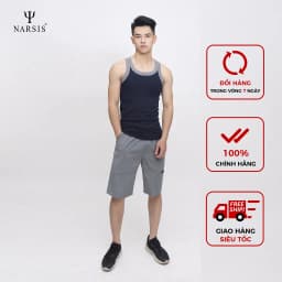 Thumbnail Áo Thun Nam Narsis, Sát Nách, Chất Cotton, Siêu Mềm Mịn, Thấm Hút Mồ Hôi, Thoải Mái 1