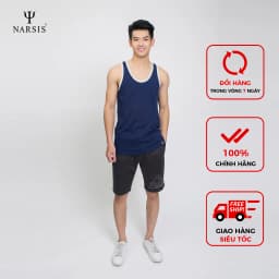 Thumbnail Áo Thun Nam Narsis, Sát Nách, Chất Cotton, Siêu Mềm Mịn, Thấm Hút Mồ Hôi, Thoải Mái 3