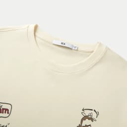 Thumbnail Áo thun nam nữ unisex HLA tay ngắn màu kem hoạ tiết hoạt hình chất liệu thoáng mát, co giãn tốt 4