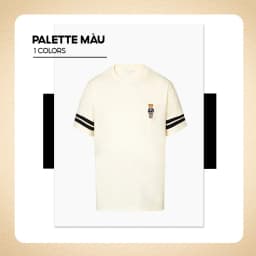Thumbnail Áo thun nam Ourse cổ tròn, chất vải cotton thoáng mát, dáng regular, logo thêu gấu, tay phối sọc-FEAER 4