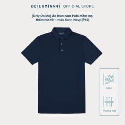 Thumbnail Áo thun nam Polo DETERMINANT Cotton kháng bền màu, thoáng khí - màu dark blue, màu đen - P12-02 3
