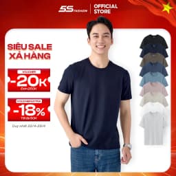 Thumbnail Áo Thun Nam SMART-COTTON 5S FASHION, Thiết Kế Trơn, Thoáng Mát, Nhiều Màu, Dễ Mặc (ATS25045) 1