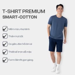 Thumbnail Áo Thun Nam SMART-COTTON 5S FASHION, Thiết Kế Trơn, Thoáng Mát, Nhiều Màu, Dễ Mặc (ATS25045) 2