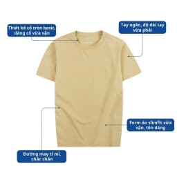 Thumbnail Áo Thun Nam Trơn Cotton 4 Chiều AKUBA Slimfit Basic Tay Ngắn Vải Mịn Thấm Hút Mồ Hôi Tốt | 01JE0842 2