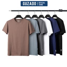 Thumbnail Áo Thun Nam T-Shirt GUZADO Mẫu BASIC Chuẩn Form, Cotton 220g, Dày dặn, Mềm mịn,Thoải mái GTS05 1