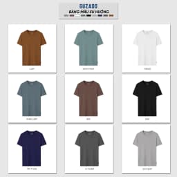 Thumbnail Áo Thun Nam T-Shirt GUZADO Mẫu BASIC Chuẩn Form, Cotton 220g, Dày dặn, Mềm mịn,Thoải mái GTS05 2