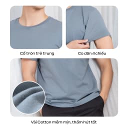 Thumbnail Áo Thun Nam T-Shirt GUZADO Mẫu BASIC Chuẩn Form, Cotton 220g, Dày dặn, Mềm mịn,Thoải mái GTS05 4