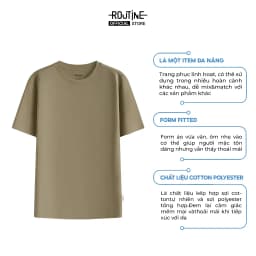 Thumbnail Áo Thun Ngắn Tay Vải Cotton Trơn Basic Form Fitted - Routine 10F24TSS001C 1