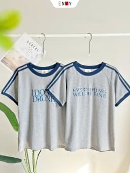 Thumbnail Áo Thun Nữ Cotton Form Vừa Chạy Viền Trẻ Trung ENVY AT269 4