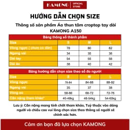 Thumbnail Áo thun nữ croptop tay dài cổ cao KAMONG chất liệu thun tăm A150 1
