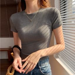 Thumbnail Áo thun nữ dáng ôm body chất vải Thun gân (thun tăm lạnh) co giãn 4 chiều - PH403310 3
