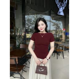 Thumbnail Áo Thun Nữ mã 269 Kiểu Lệch Vai Gấu Vát Nhún Eo Chất Vải Mềm Mịn Chất Cotton Nhật 2